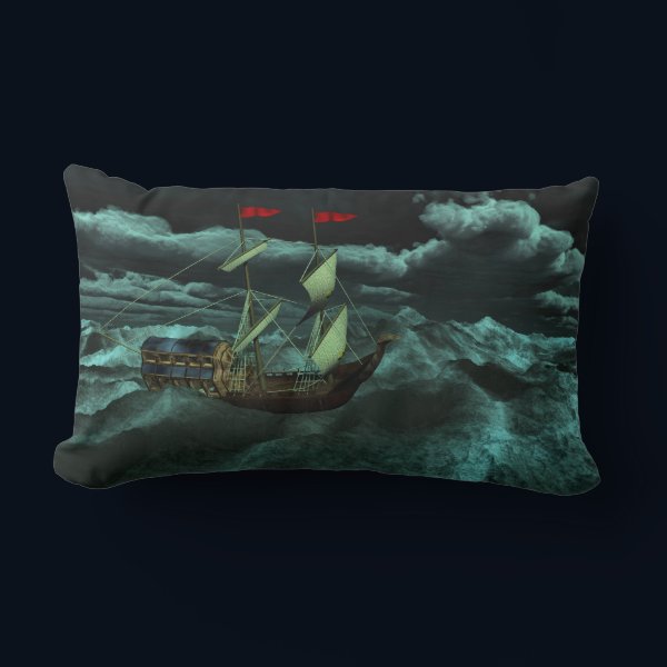 A Wild and Stormy Sea Pillow
