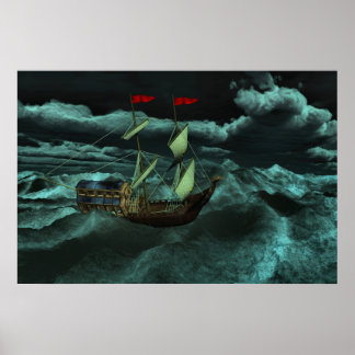 A Wild and Stormy Sea Print