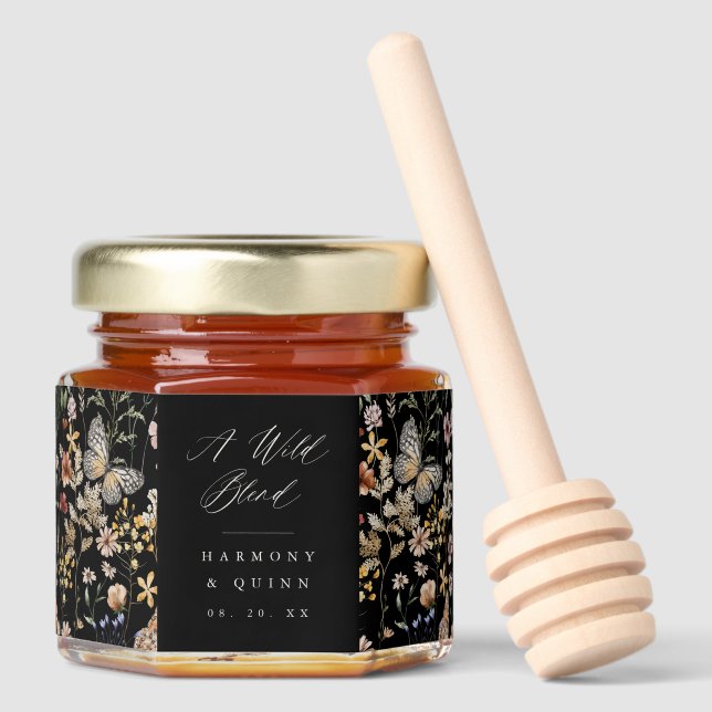 A Wild Blend Wildflower Honey Jars Wedding Favors (Front)
