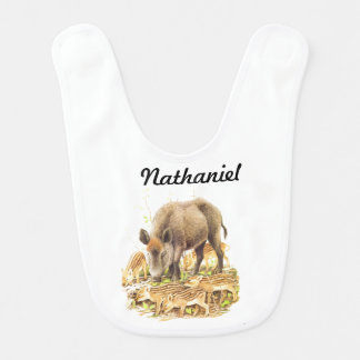 A Wild Boar and Babies Baby Bib