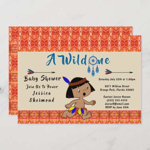 A Wild One Baby Shower Tribal Arrows Abstract Card