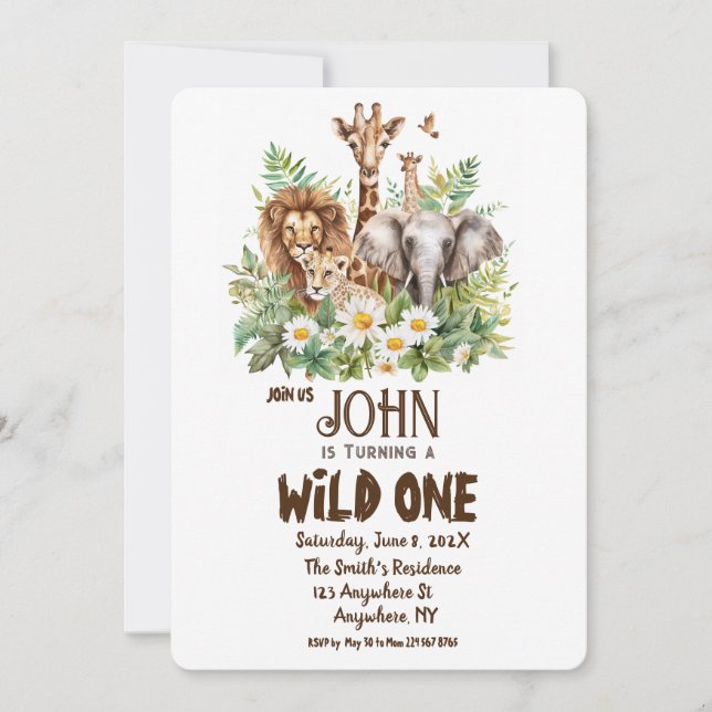 A Wild One Birthday Invitation (Front)