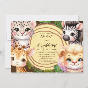 A Wild One Boy's First Birthday Invitations