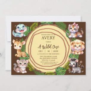 A Wild One Boy's First Birthday Invitations
