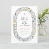 A Wild One Cute Jungle Safari Baby Boy Baby Shower Invitation (Standing Front)