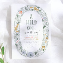 A Wild One Cute Jungle Safari Baby Boy Baby Shower Invitation