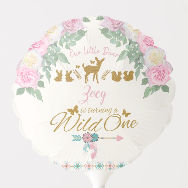 A Wild One - First Birthday Balloon (Front)