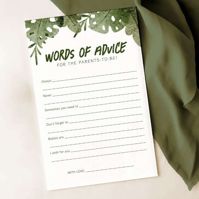 A Wild One Is On The Way Safari Baby Advice Card (Creator Uploaded)