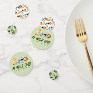 A Wild One Is On The Way Safari Baby Shower Confetti