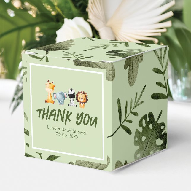 A Wild One Is On The Way Safari Baby Shower Favor Boxes (Creator Uploaded)