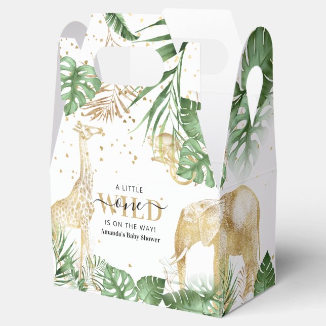 A Wild One is on the Way! Safari Baby Shower Favor Boxes (Opened)