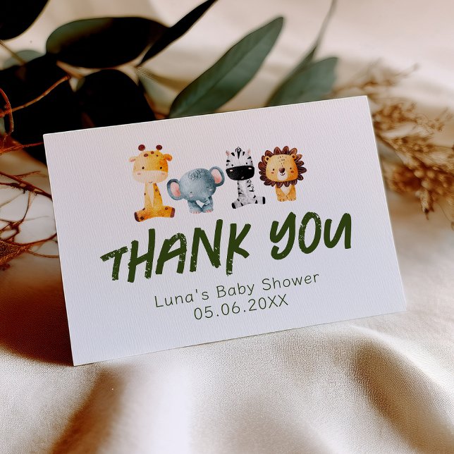 A Wild One Is On The Way Safari Baby Shower Folded Thank You Card (Creator Uploaded)