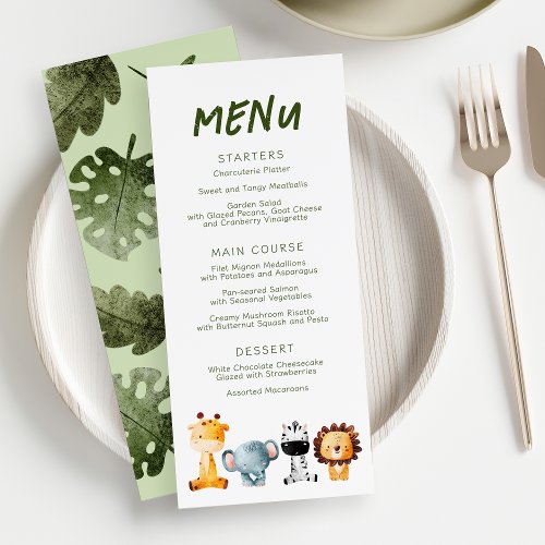 A Wild One Is On The Way Safari Baby Shower Menu