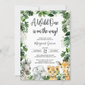 A Wild One Jungle Safari Animals Baby Shower Invitation | Zazzle