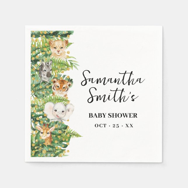A Wild One Safari Baby Shower Party Decor Napkins (Front)