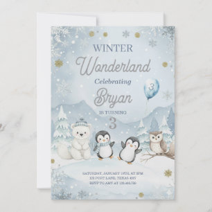 A Wild Winter Wonderland Birthday Invitation