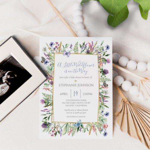 A Wildflower is on the Way Baby Shower Invitation