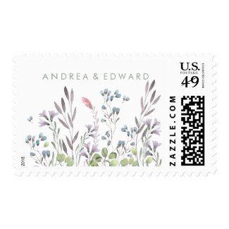 A Wildflower Wedding Postage Stamps at UniqueRusticWeddingInvitations.com