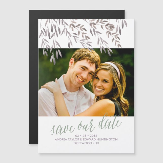A Wildflower Wedding Save the Date Magnetic Invitation (Front/Back)