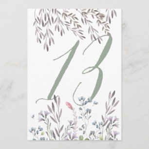 A Wildflower Wedding Table No. 13 Double Sided Invitation