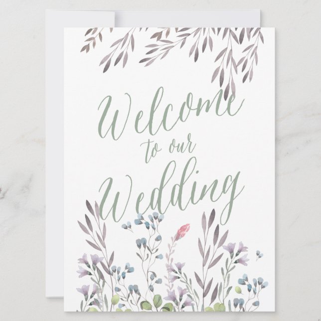 A Wildflower Wedding - Welcome Sign Invitation (Front)