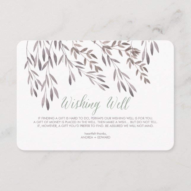 A Wildflower Wedding Wishing Well Enclosure Card (Front)