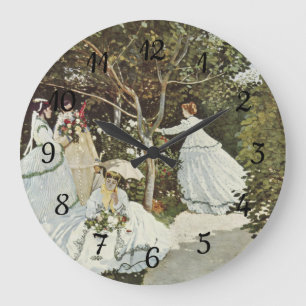 A Windmill at Zaandam Claude Monet Large Clock