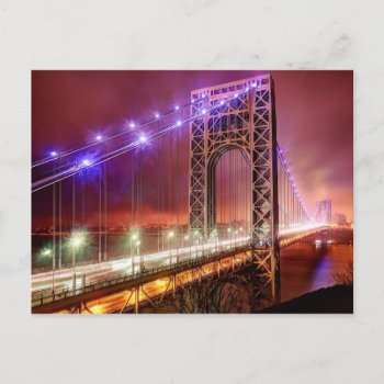 A Windy And Rainy Evening View From Fort Lee Postcard by iconicnewyork at Zazzle