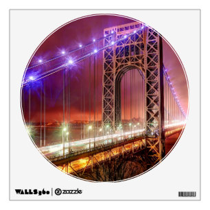 A windy and rainy evening view from Fort Lee Wall Sticker