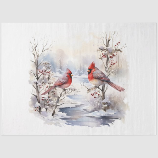 A Winter Cardinal Series Design 3 Tissue Paper (Front)