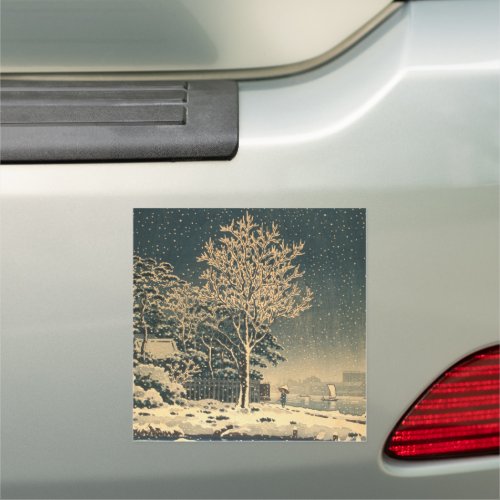 A Winter Day on Sumida River in Japan Car Magnet
