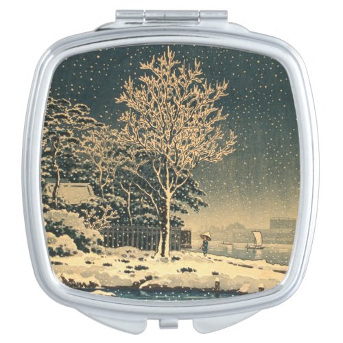 A Winter Day on Sumida River in Japan Compact Mirror