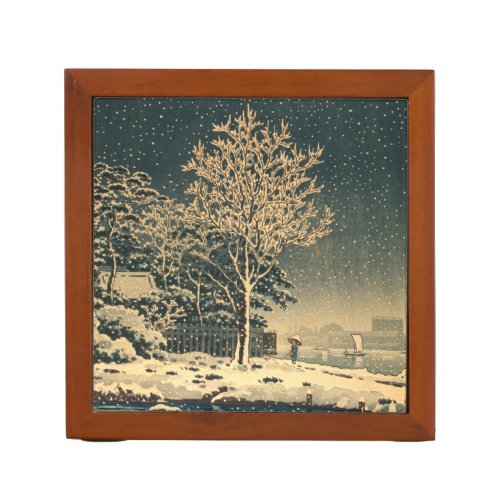 A Winter Day on Sumida River in Japan Desk Organizer