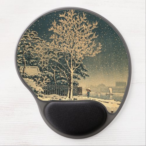 A Winter Day on Sumida River in Japan Gel Mouse Pad