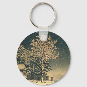 A Winter Day on Sumida River in Japan Keychain
