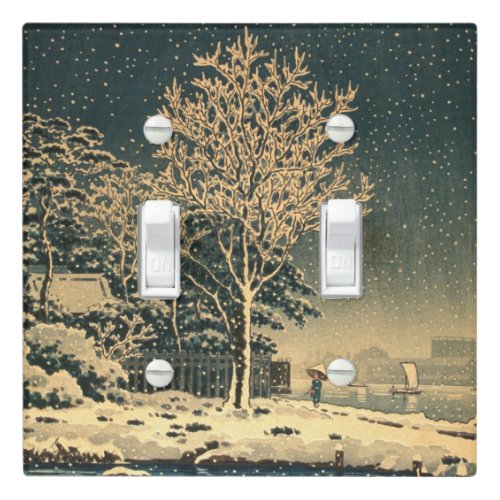 A Winter Day on Sumida River in Japan Light Switch Cover