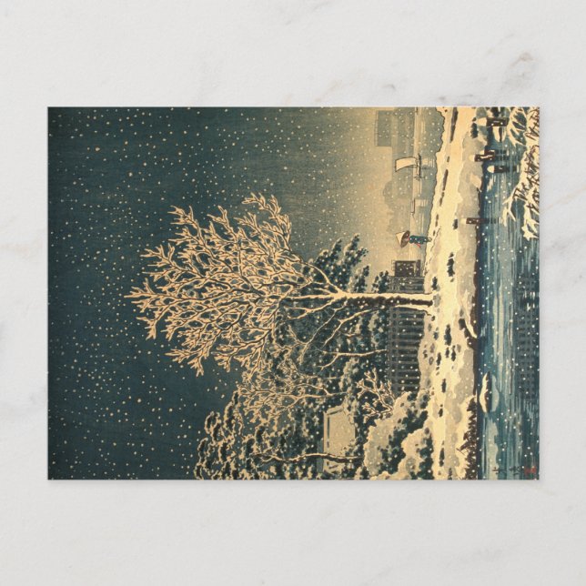 A Winter Day on Sumida River in Japan Postcard (Front)