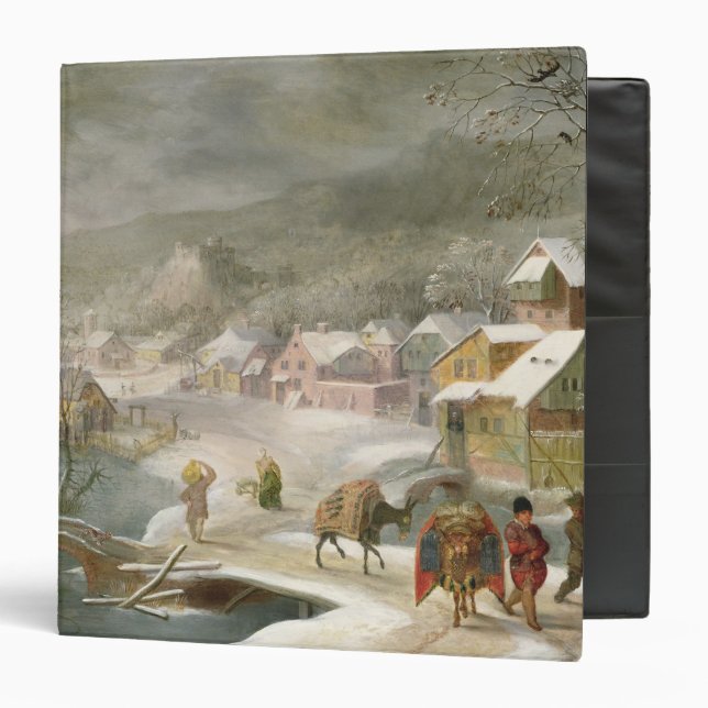 A Winter Landscape with Travellers on a Path Binder (Front/Inside)