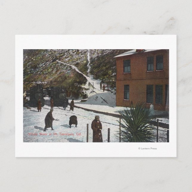 A Winter Scene, Adults Playing in Snow Postcard (Front)