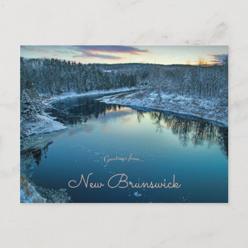 A Winter Scene From New Brunswick Canada Postcard