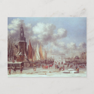 A Winter Scene in Amsterdam Postcard