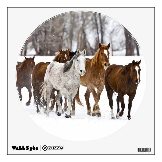 A winter scenic of running wall decal (Front)