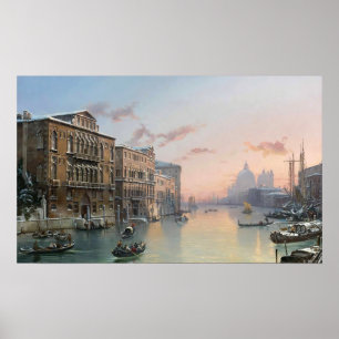 A Winter View Of The Grand Canal, Venice, Poster
