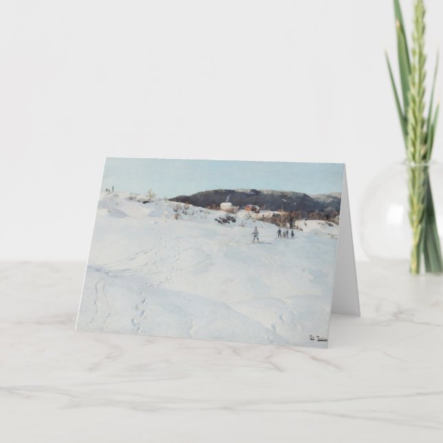 A Winter's Day in Norway, 1886 Card (Front)