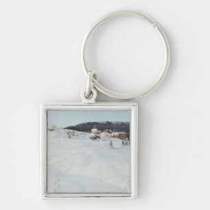 A Winter's Day in Norway, 1886 Keychain