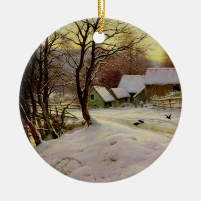 A Winter's Morning Ceramic Ornament (Front)