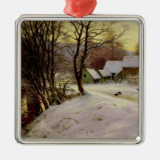 A Winter's Morning, famous painting, Metal Ornament (Front)