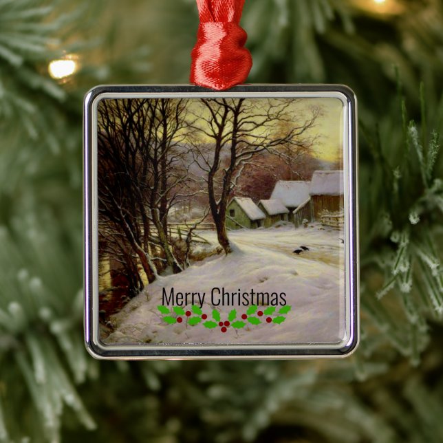 A Winter's Morning, fine art, Metal Ornament (Tree)