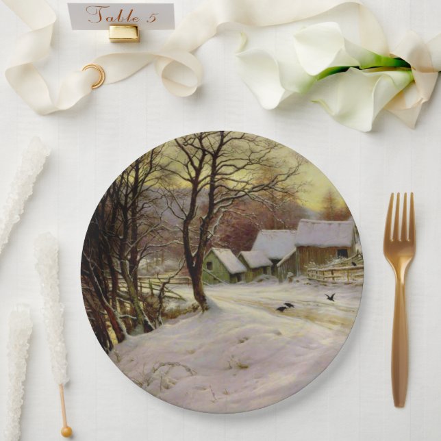A Winter's Morning Paper Plates (Wedding)