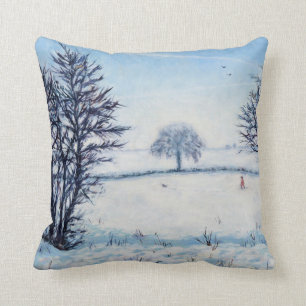 A Winters Walk Throw Pillow